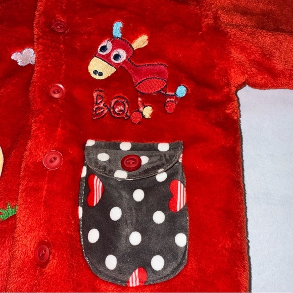 Parrot King Sweater Jacket Plush Kids Red Animal Hoodie Toddler Sz Age 2-3 - Picture 6 of 13